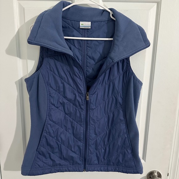 Columbia Jackets & Blazers - Columbia Womens Fleece Lined Vest Full Zip Puffer Lightweight Blue Size Medium